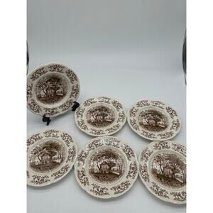 Lot of 6 Mount Vernon Garden Party Windsorware Johnson Bros Dessert Plates 6.5”